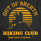 Mens Funny T Shirts Out Of Breath Hiking Club Sarcastic Nature Graphic Novelty Tee for Men