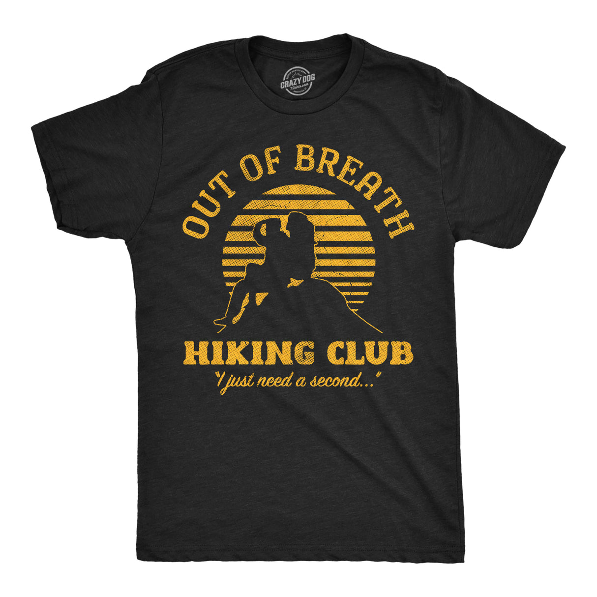 Mens Funny T Shirts Out Of Breath Hiking Club Sarcastic Nature Graphic Novelty Tee for Men