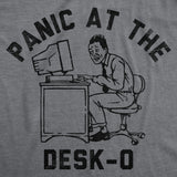 Mens Funny T Shirts Panic At The Desko Sarcastic Office Graphic Novelty Tee for Men