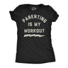 Womens Funny T Shirts Parenting Is My Workout Sarcastic Fitness Joke Graphic Novelty Tee for Ladies