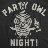 Mens Funny T Shirts Party Owl Night Sarcastic Drinking Graphic Novelty Tee for Men