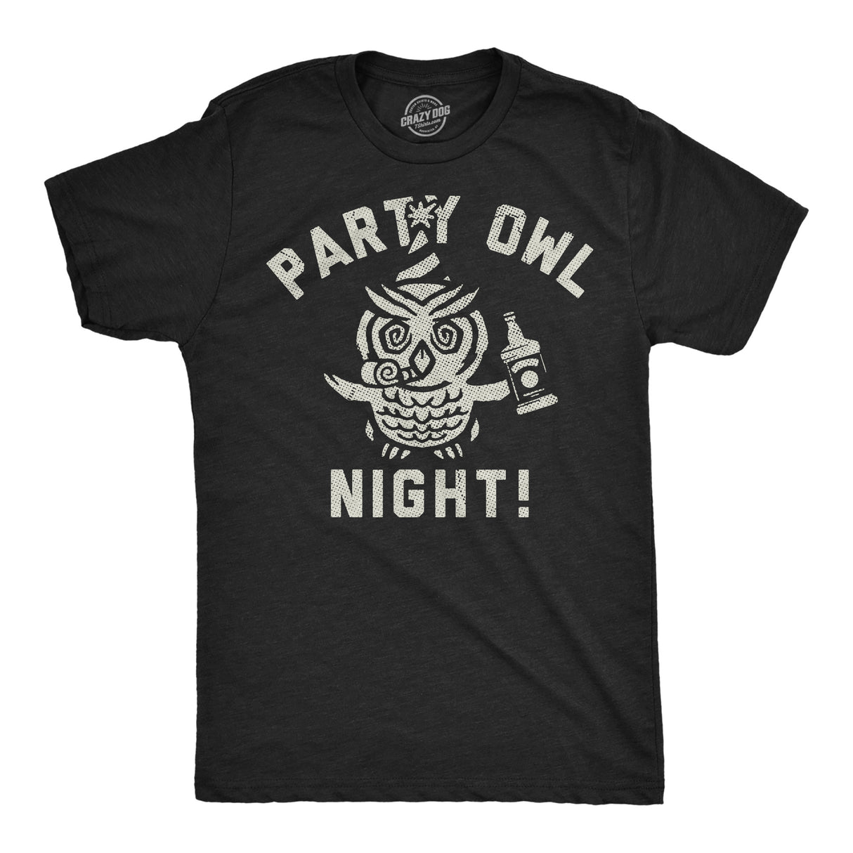 Mens Funny T Shirts Party Owl Night Sarcastic Drinking Graphic Novelty Tee for Men