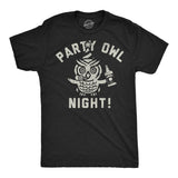 Mens Funny T Shirts Party Owl Night Sarcastic Drinking Graphic Novelty Tee for Men