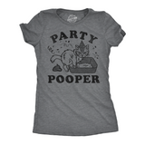Womens Funny T Shirts Party Pooper Cat Sarcastic Kitten Graphic Novelty Tee for Ladies