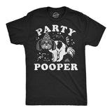 Mens Funny T Shirts Party Pooper Dog Sarcastic Graphic Novelty Tee for Men