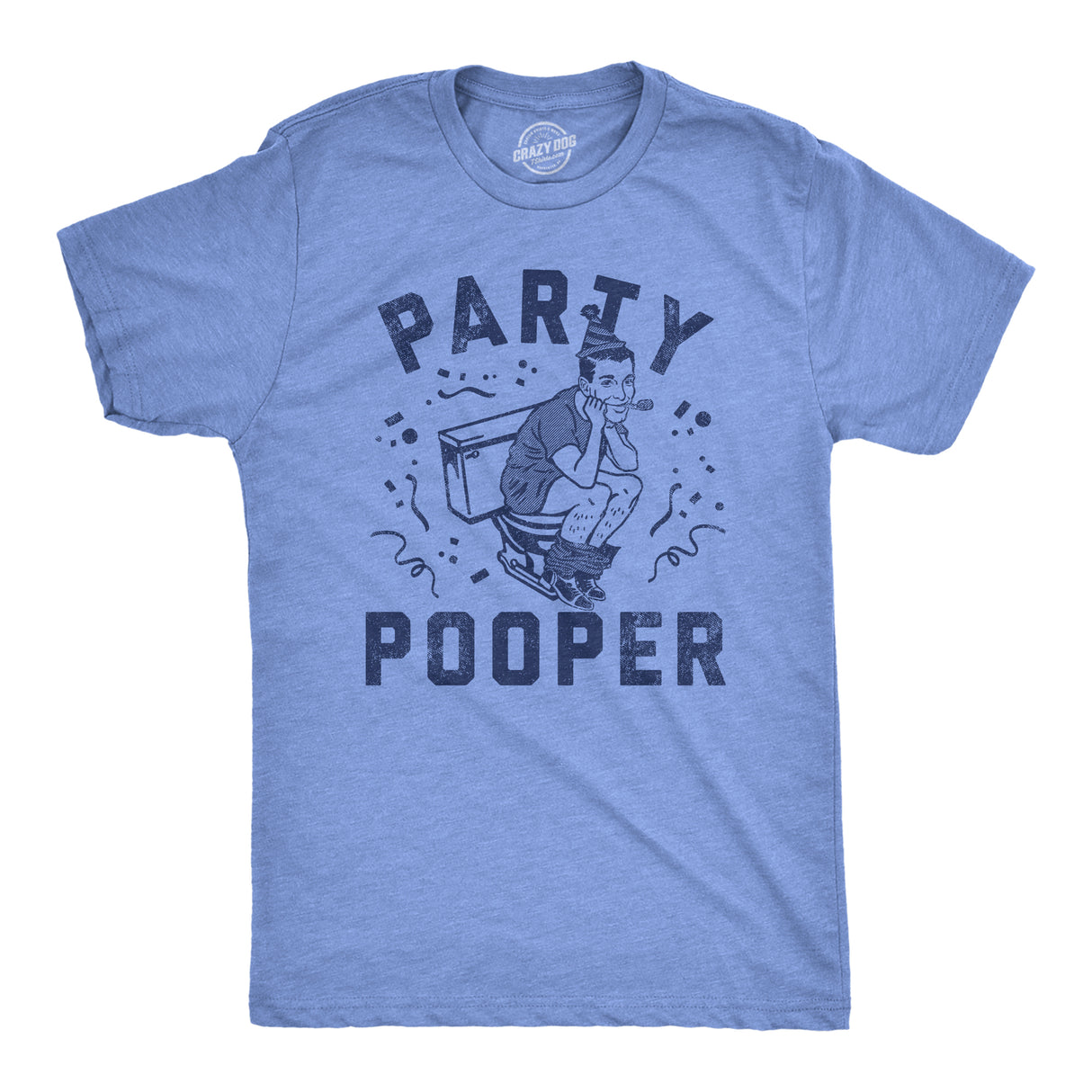 Mens Funny T Shirts Party Pooper Sarcastic Graphic Novelty Tee for Men
