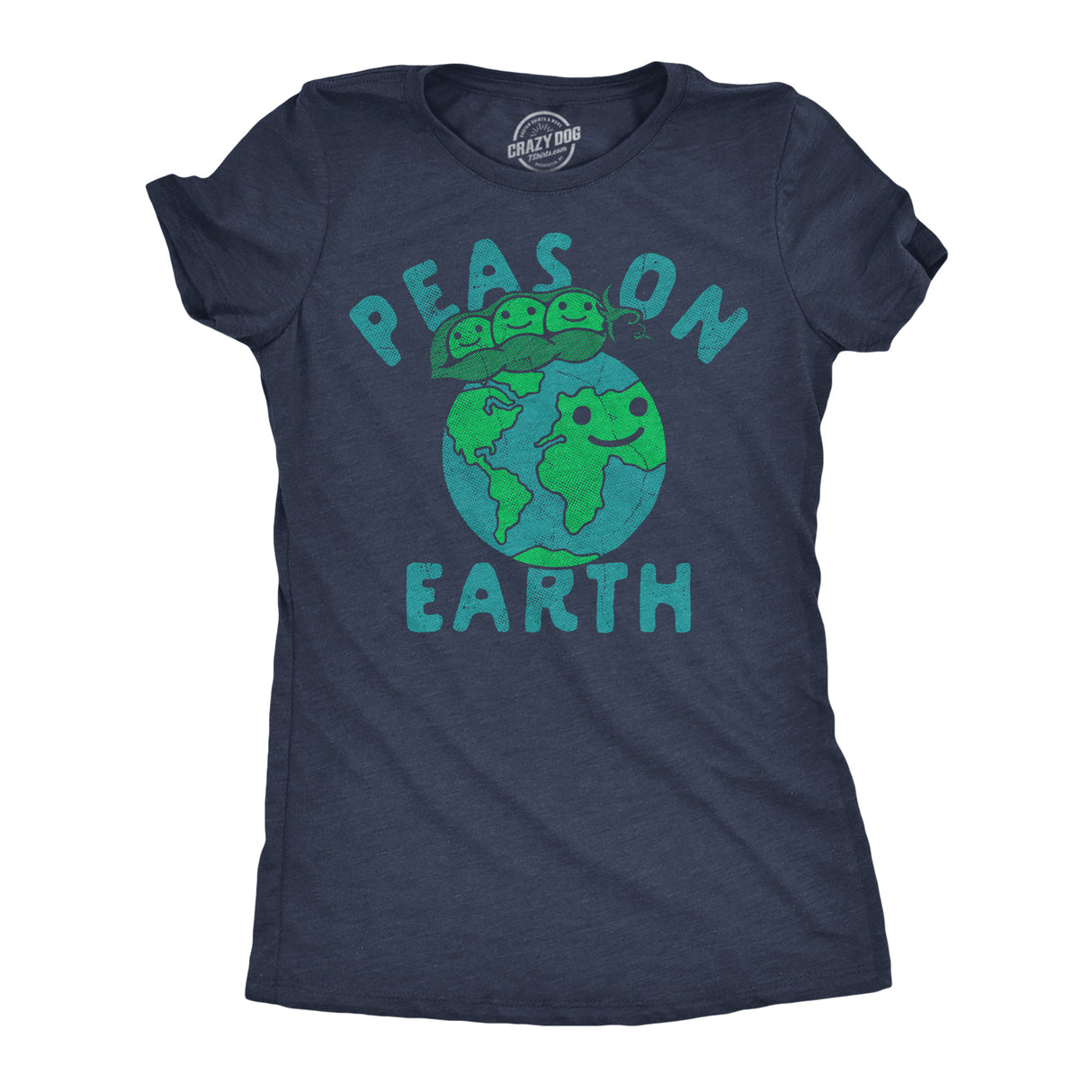 Womens Funny T Shirts Peas On Earth Sarcastic Food Graphic Novelty Tee for Ladies