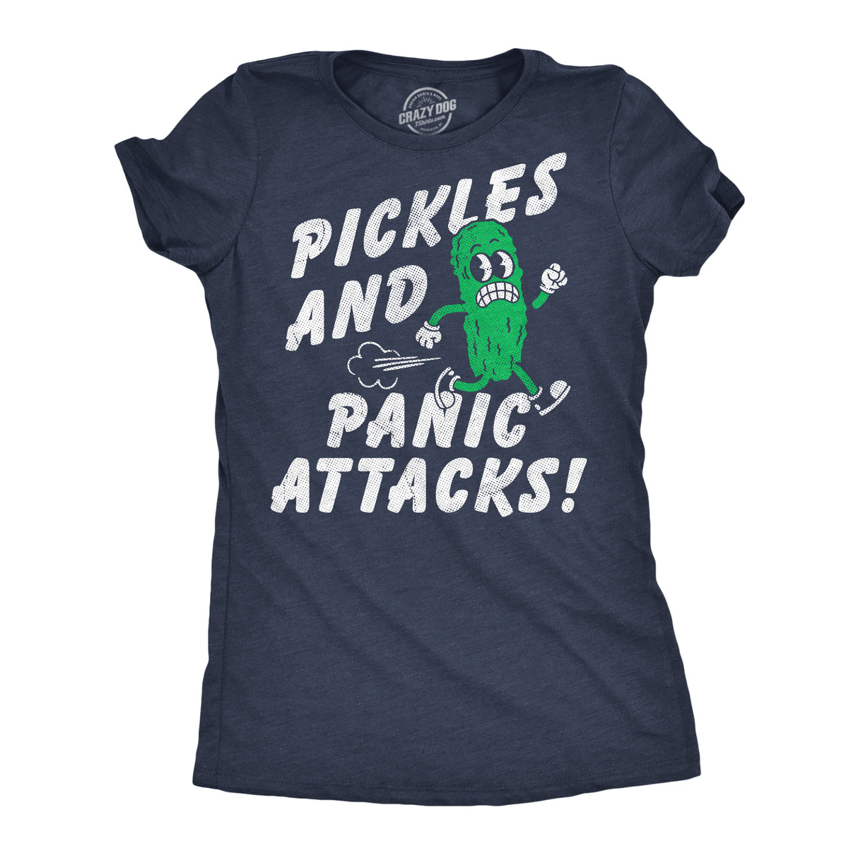 Womens Funny T Shirts Pickles and Panic Attacks Sarcastic Food Graphic Novelty Tee for Ladies