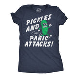 Womens Funny T Shirts Pickles and Panic Attacks Sarcastic Food Graphic Novelty Tee for Ladies