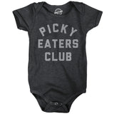 Picky Eaters Club Baby Bodysuit Funny Sarcastic Food Graphic Novelty Jumper for Infants