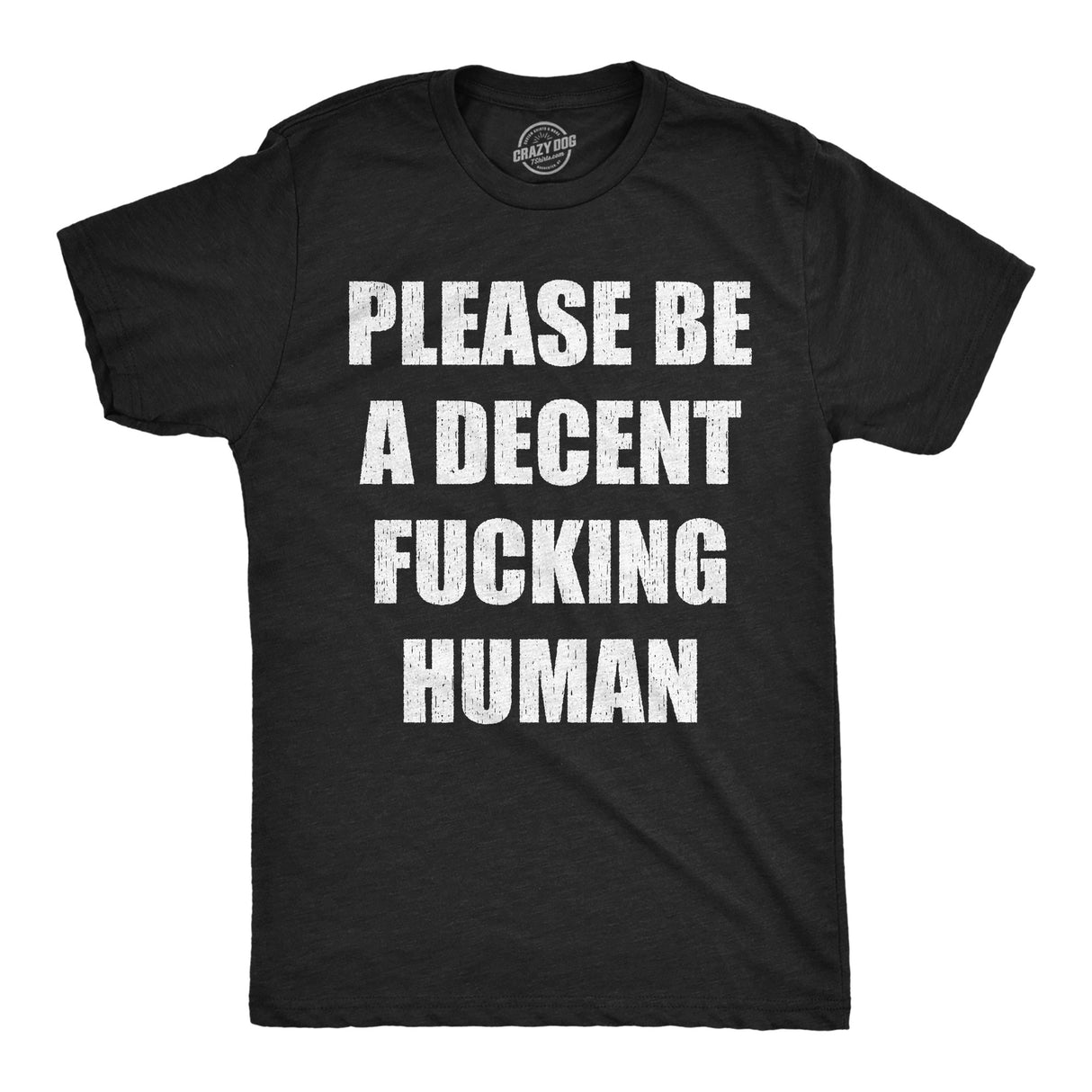 Mens Funny T Shirts Please Be A Decent Fucking Human Sarcastic Graphic Novelty Tee for Men