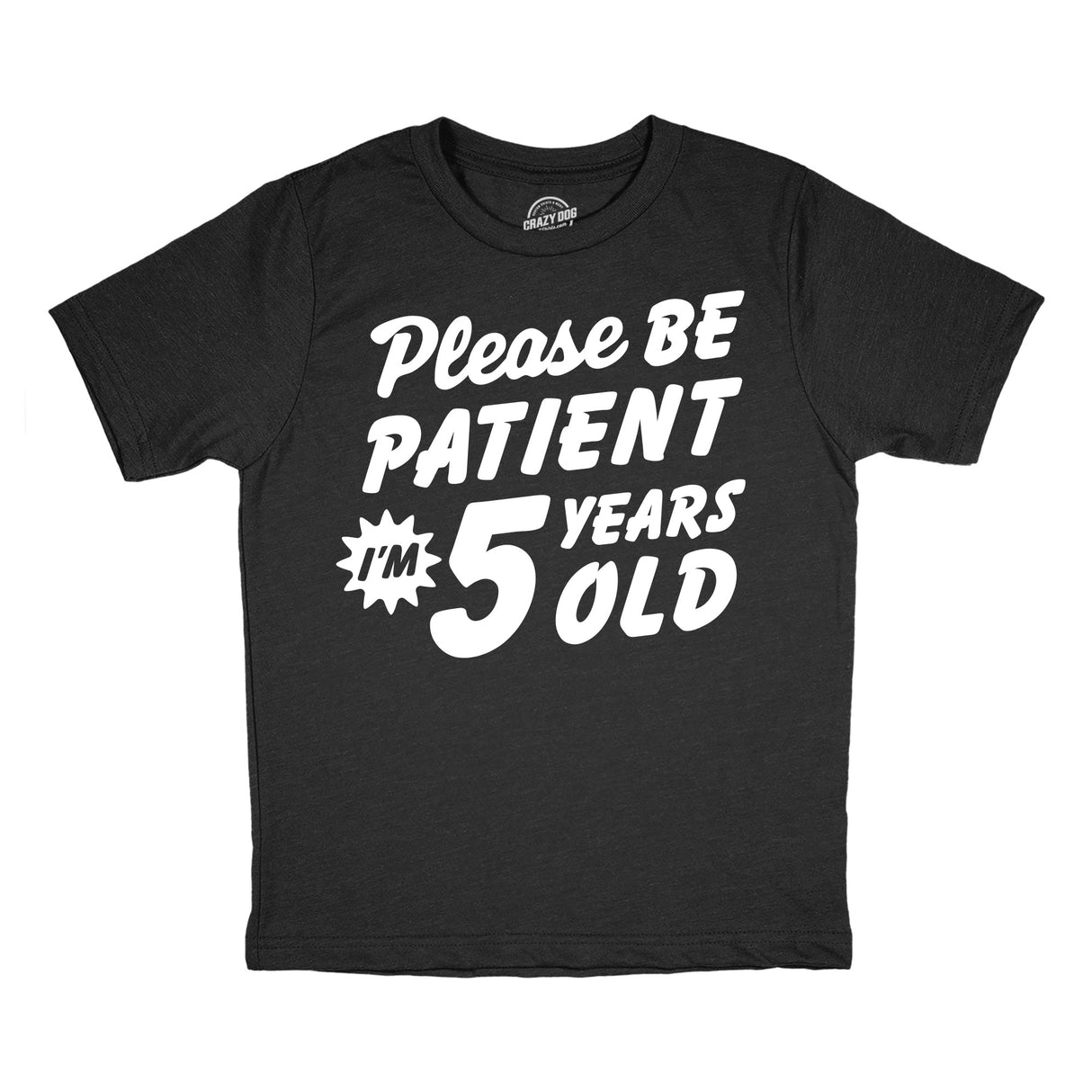 Youth Funny T Shirts Please Be Patient Im 5 Years Old Sarcastic Graphic Novelty Birthday Tee for Kids