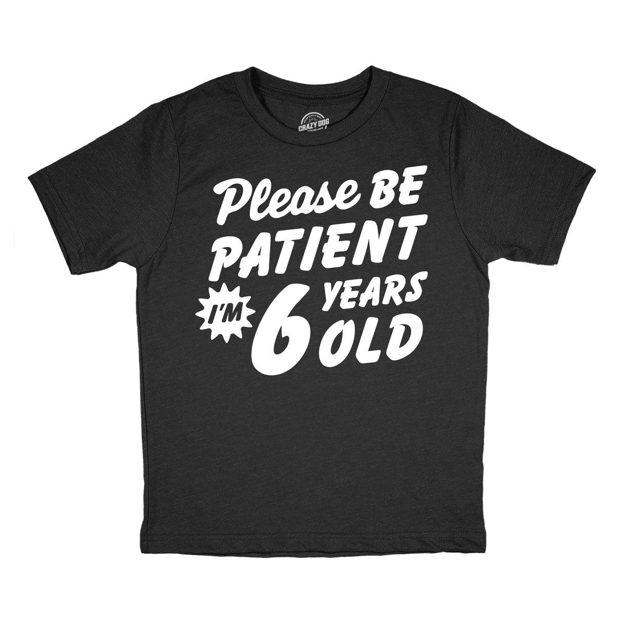 Youth Funny T Shirts Please Be Patient Im 6 Years Old Sarcastic Graphic Novelty Birthday Tee for Kids