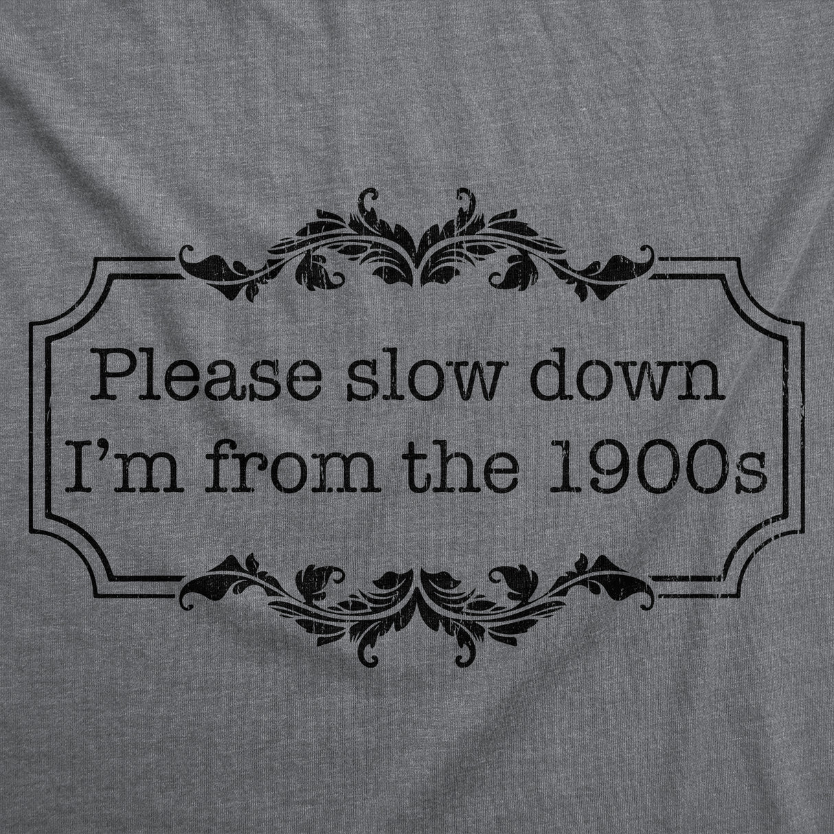 Mens Funny T Shirts Please Slow Down Im From The 1900s Sarcastic Graphic Novelty Tee for Men