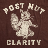 Mens Funny T Shirts Post Nut Clarity Sarcastic Squirrel Graphic Novelty Tee for Men