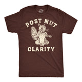 Mens Funny T Shirts Post Nut Clarity Sarcastic Squirrel Graphic Novelty Tee for Men