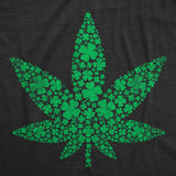 Mens Funny T Shirts Pot Leaf Of Clovers Sarcastic 420 St Patricks Day Graphic Tee for Men