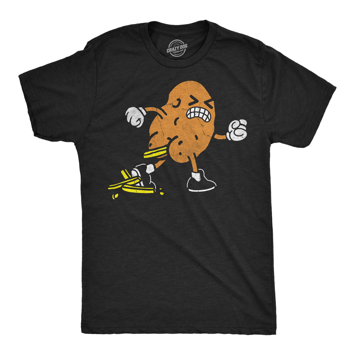 Mens Funny T Shirts Potato Pooping French Fries Sarcastic Food Graphic Novelty Tee for Men