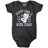 Potty Like A Rock Star Baby Bodysuit Funny Sarcastic Toilet Graphic Novelty Jumper for Infants