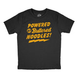 Youth Funny T Shirts Powered By Butter Noodles Sarcastic Food Graphic Novelty Tee for Kids