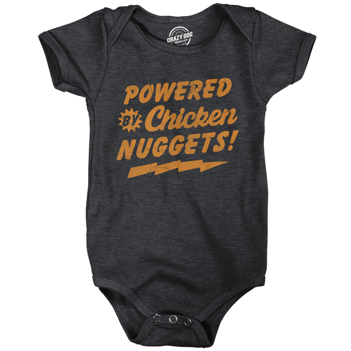 Powered By Chicken Nuggets Baby Bodysuit Funny Sarcastic Food Graphic Novelty Jumper for Infants