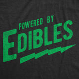 Mens Funny T Shirts Powered By Edibles Sarcastic 420 Graphic Novelty Tee for Men