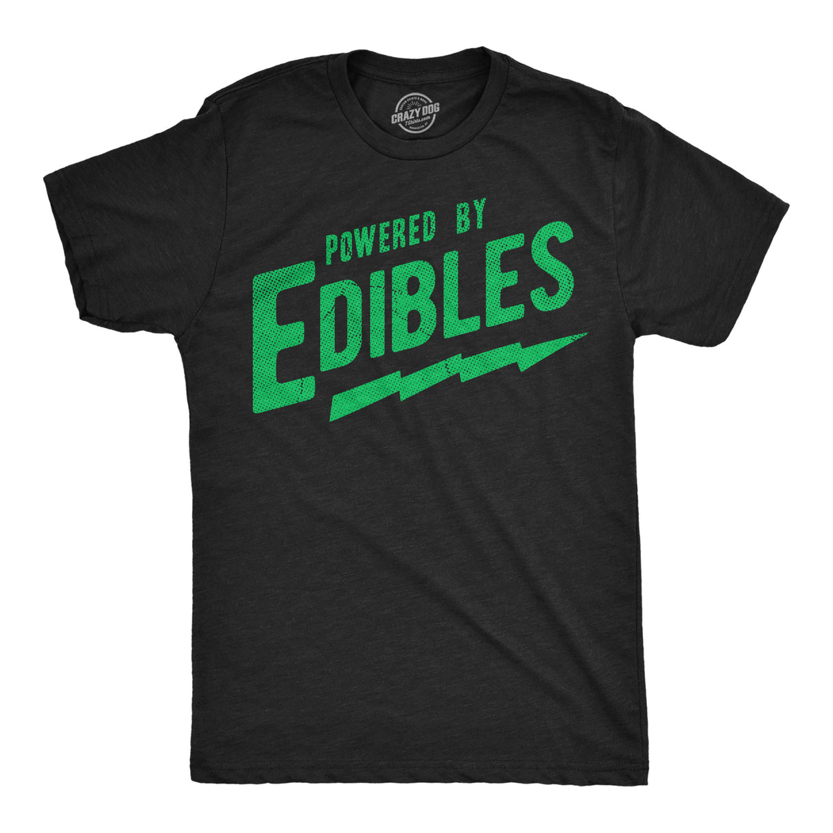 Mens Funny T Shirts Powered By Edibles Sarcastic 420 Graphic Novelty Tee for Men