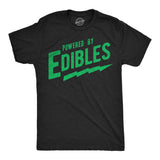 Mens Funny T Shirts Powered By Edibles Sarcastic 420 Graphic Novelty Tee for Men