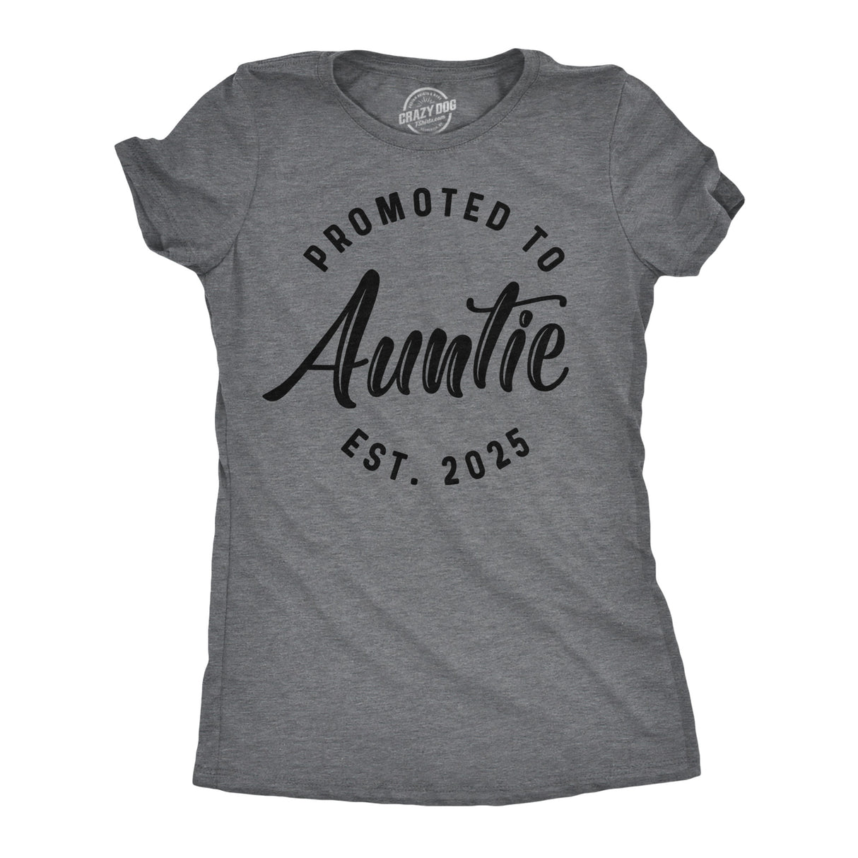 Womens Funny T Shirts Promoted To Auntie 2025 Sarcastic Family New Baby Graphic Tee For Ladies