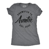 Womens Funny T Shirts Promoted To Auntie 2025 Sarcastic Family New Baby Graphic Tee For Ladies