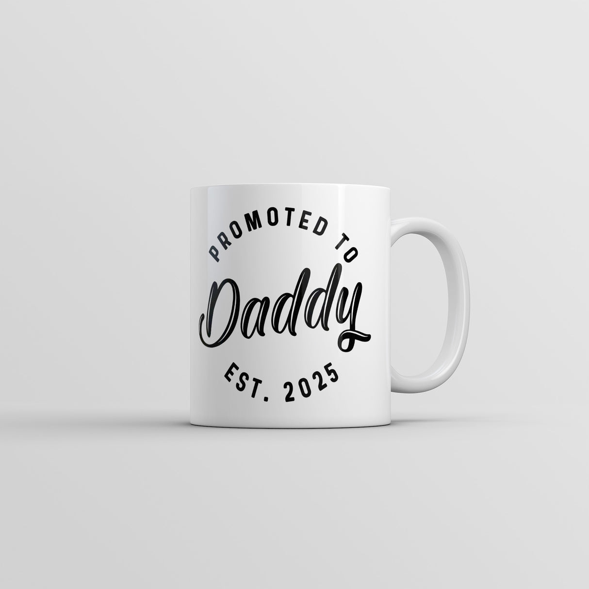 Promoted to Daddy 2025 Mug Funny Sarcastic Family New Baby Graphic Novelty Coffee Cup-11oz