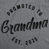 Womens Funny T Shirts Promoted To Grandma 2025 Sarcastic Family New Baby Graphic Tee For Ladies