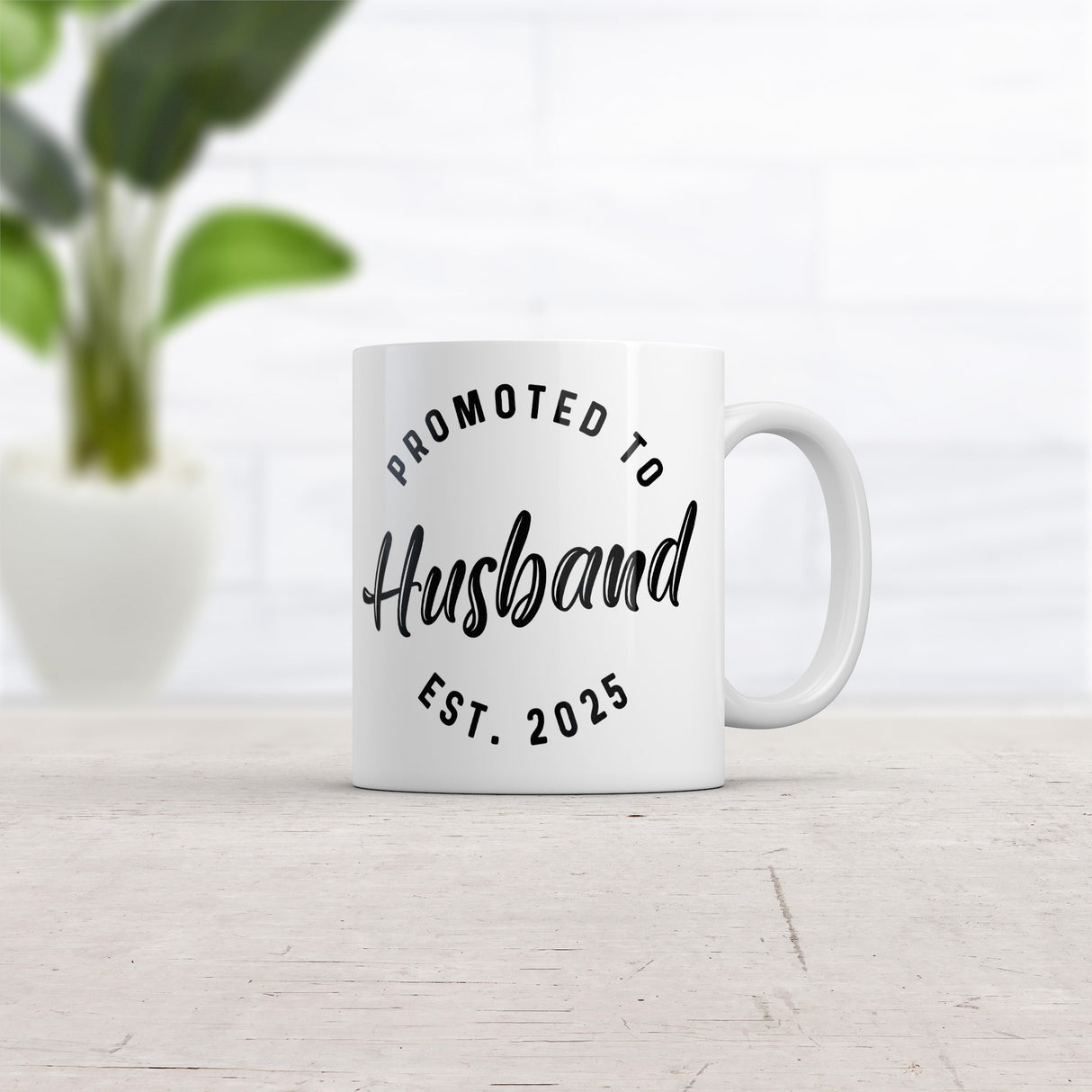 Promoted to Husband 2025 Mug Funny Sarcastic Marriage Graphic Novelty Coffee Cup-11oz