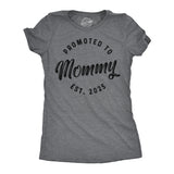 Womens Funny T Shirts Promoted To Mommy 2025 Sarcastic Pregnancy New Baby Graphic Tee For Ladies