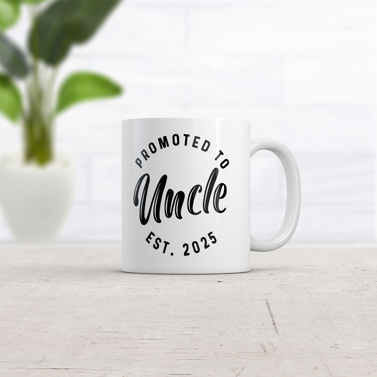 Promoted to Uncle 2025 Mug Funny Sarcastic Family New Baby Graphic Novelty Coffee Cup-11oz