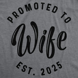 Womens Funny T Shirts Promoted To Wife 2025 Sarcastic Family Marriage Graphic Tee For Ladies