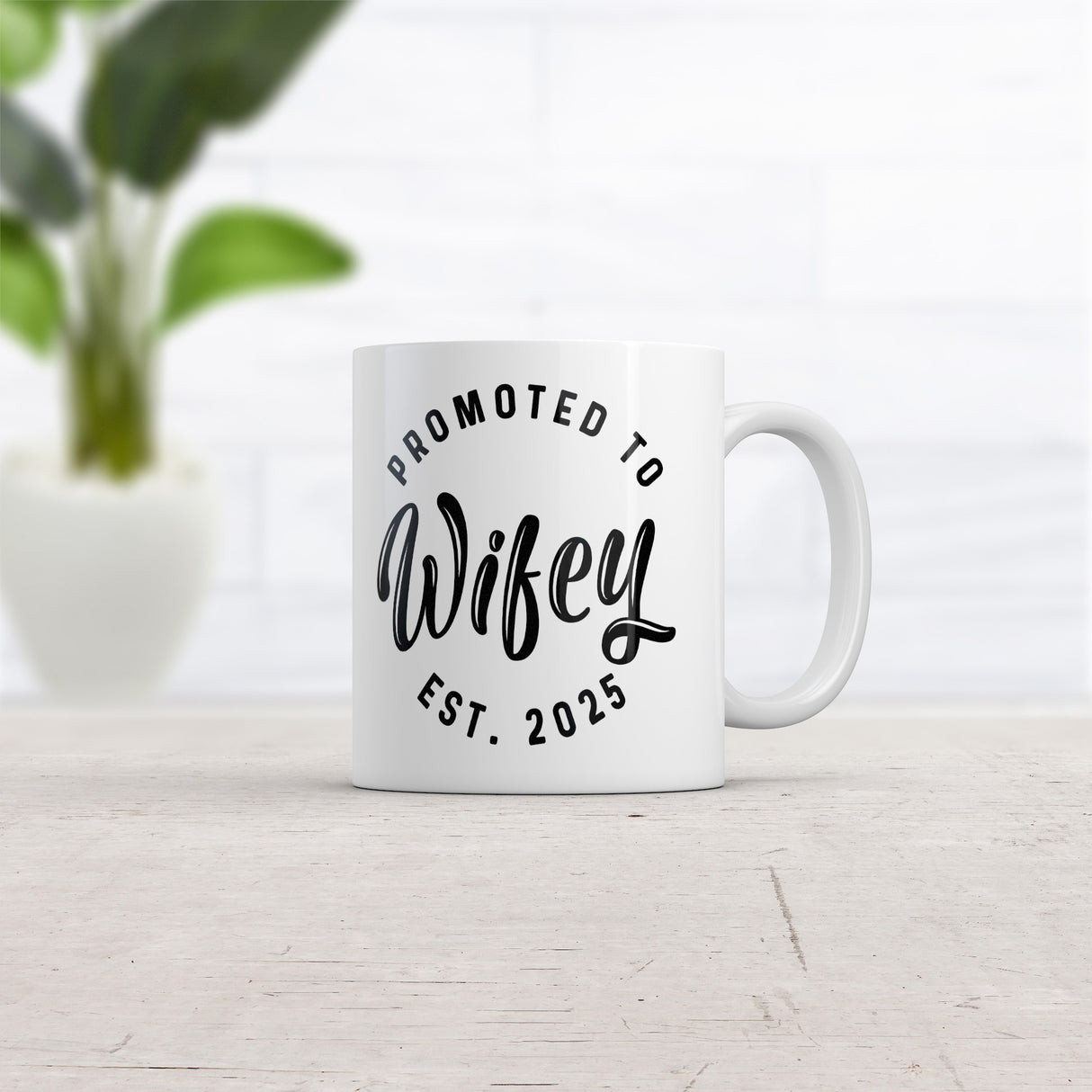 Promoted to Wifey 2025 Mug Funny Sarcastic Family Marriage Graphic Novelty Coffee Cup-11oz