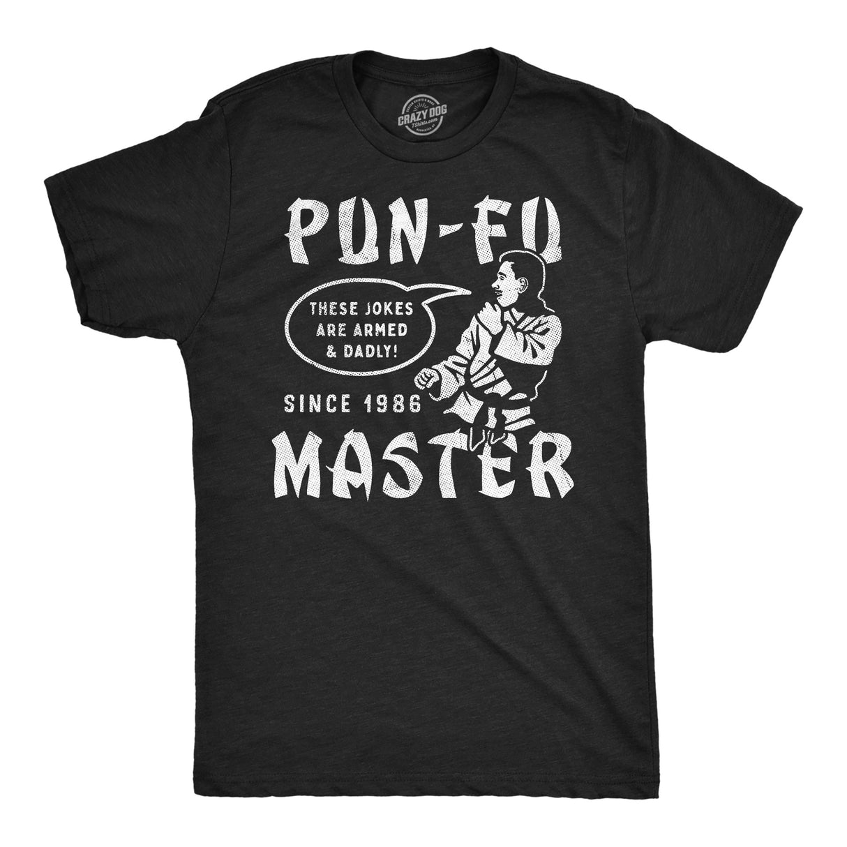 Mens Funny T Shirts Pun Fu Master Sarcastic Martial Arts Joke Graphic Novelty Tee for Men