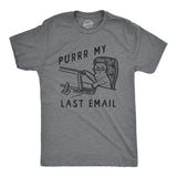 Mens Funny T Shirts Purrr My Last Email Sarcastic Kitten Graphic Novelty Work Tee for Men