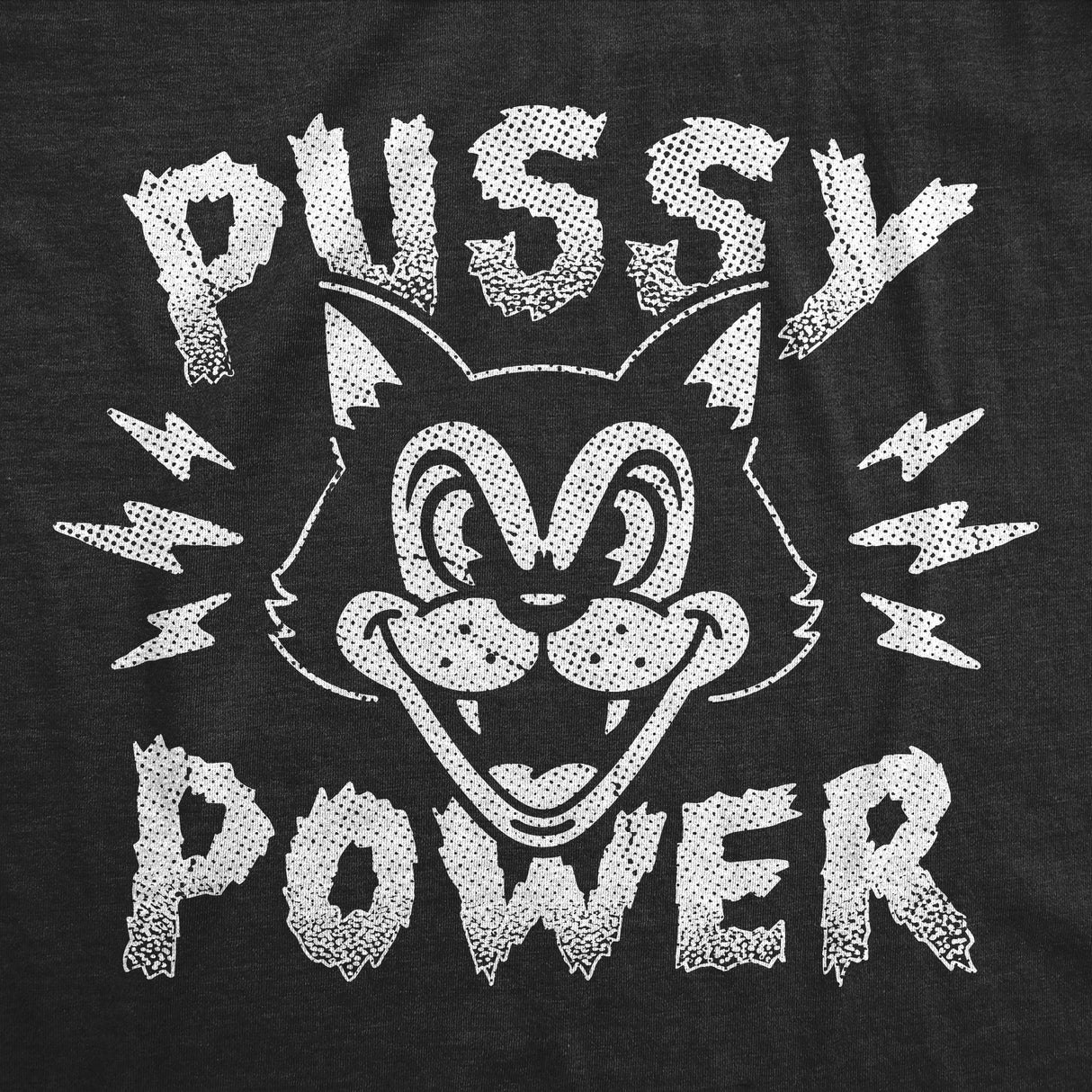 Womens Funny T Shirts Pussy Power Sarcastic Cat Graphic Novelty Tee for Ladies