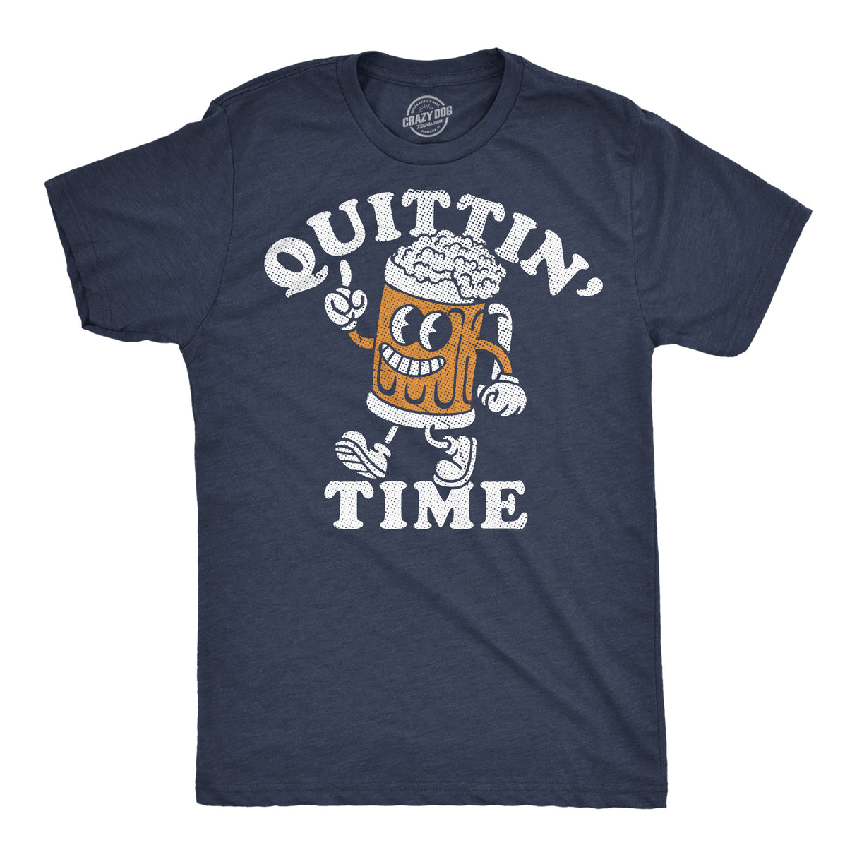 Mens Funny T Shirts Quittin Time Sarcastic Beer Drinking Graphic Novelty Tee for Men