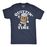 Mens Funny T Shirts Quittin Time Sarcastic Beer Drinking Graphic Novelty Tee for Men