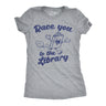 Womens Funny T Shirts Race You to The Library Sarcastic Book Graphic Novelty Tee for Ladies