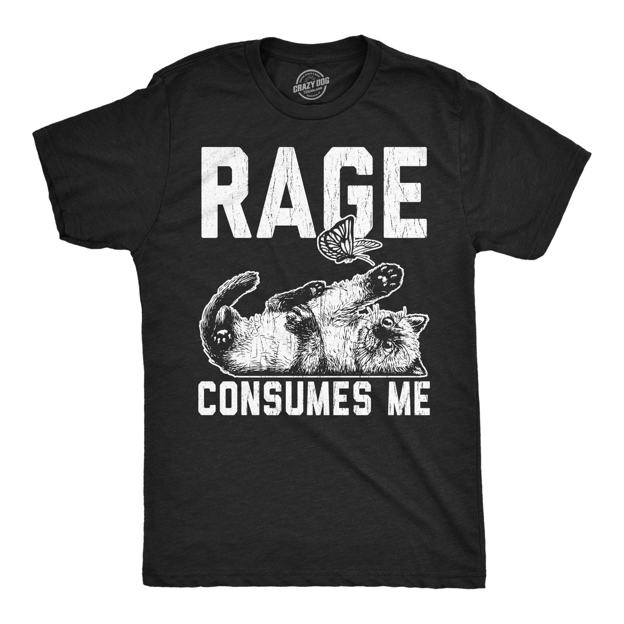 Mens Funny T Shirts Rage Consumes Me Sarcastic Kitten Graphic Novelty Tee for Men