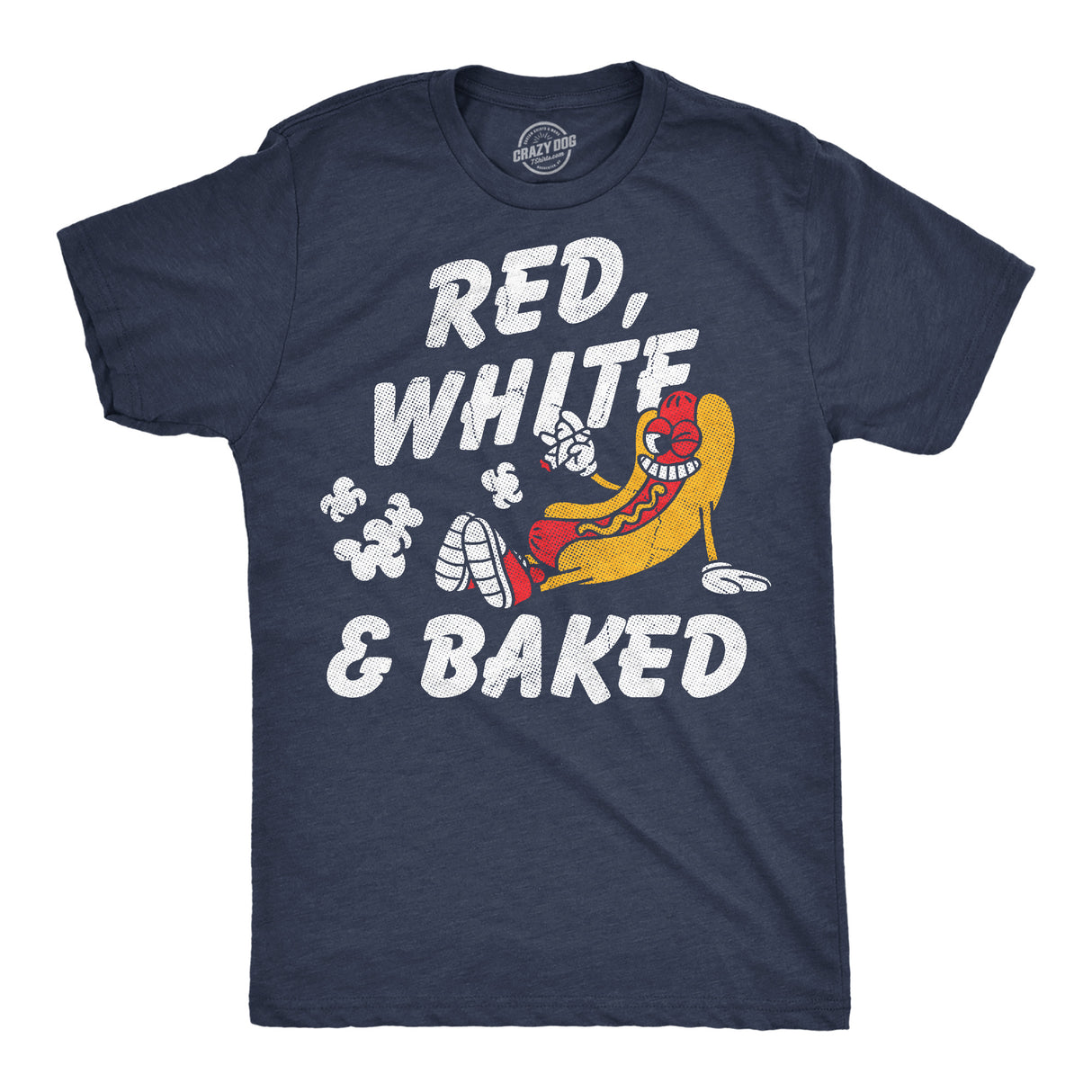 Mens Funny T Shirts Red White and Baked Sarcastic Fourth Of July Graphic Novelty 420 Tee for Men