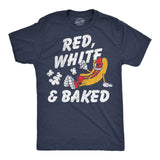 Mens Funny T Shirts Red White and Baked Sarcastic Fourth Of July Graphic Novelty 420 Tee for Men