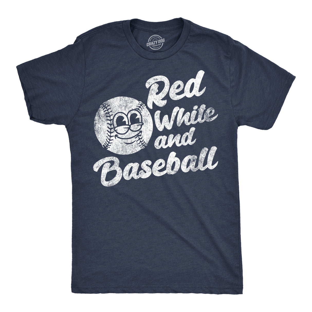 Mens Funny T Shirts Red White and Baseball Sarcastic Fourth Of July Graphic Novelty Tee for Men