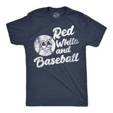 Mens Funny T Shirts Red White and Baseball Sarcastic Fourth Of July Graphic Novelty Tee for Men