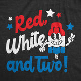 Toddler Funny T Shirt Red White and Two Sarcastic Fourth Of July Graphic Novelty Tee for Young Kids