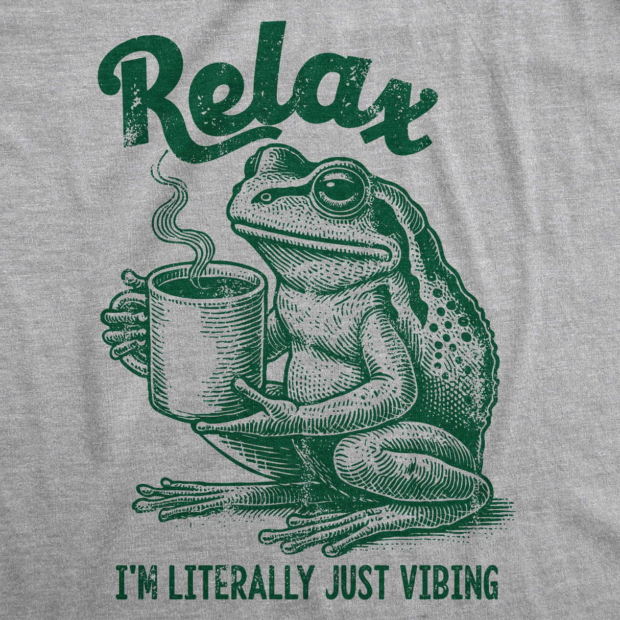 Mens Funny T Shirts Relax Im Literally Just Vibing Sarcastic Frog Graphic Novelty Tee for Men